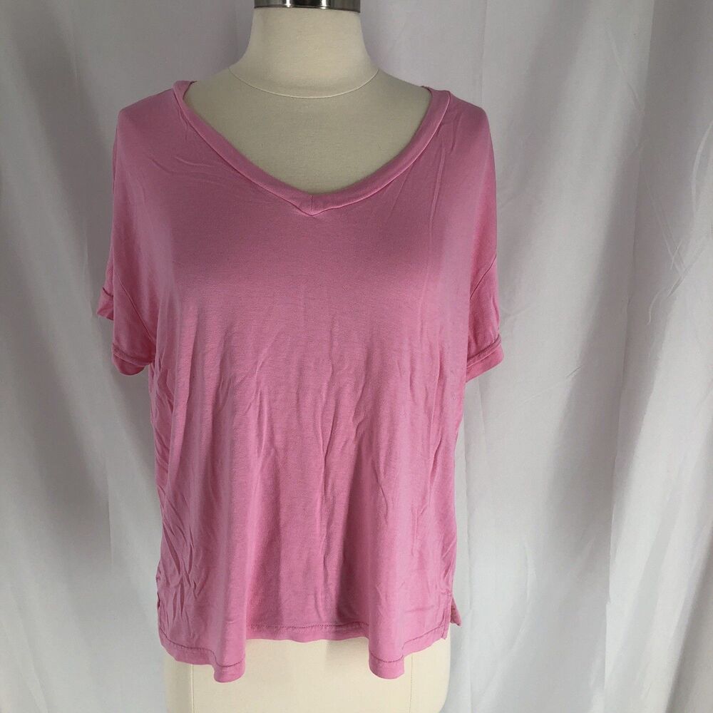 Cece Women’s V-neck Short Sleeve Casual Tee Large Pink